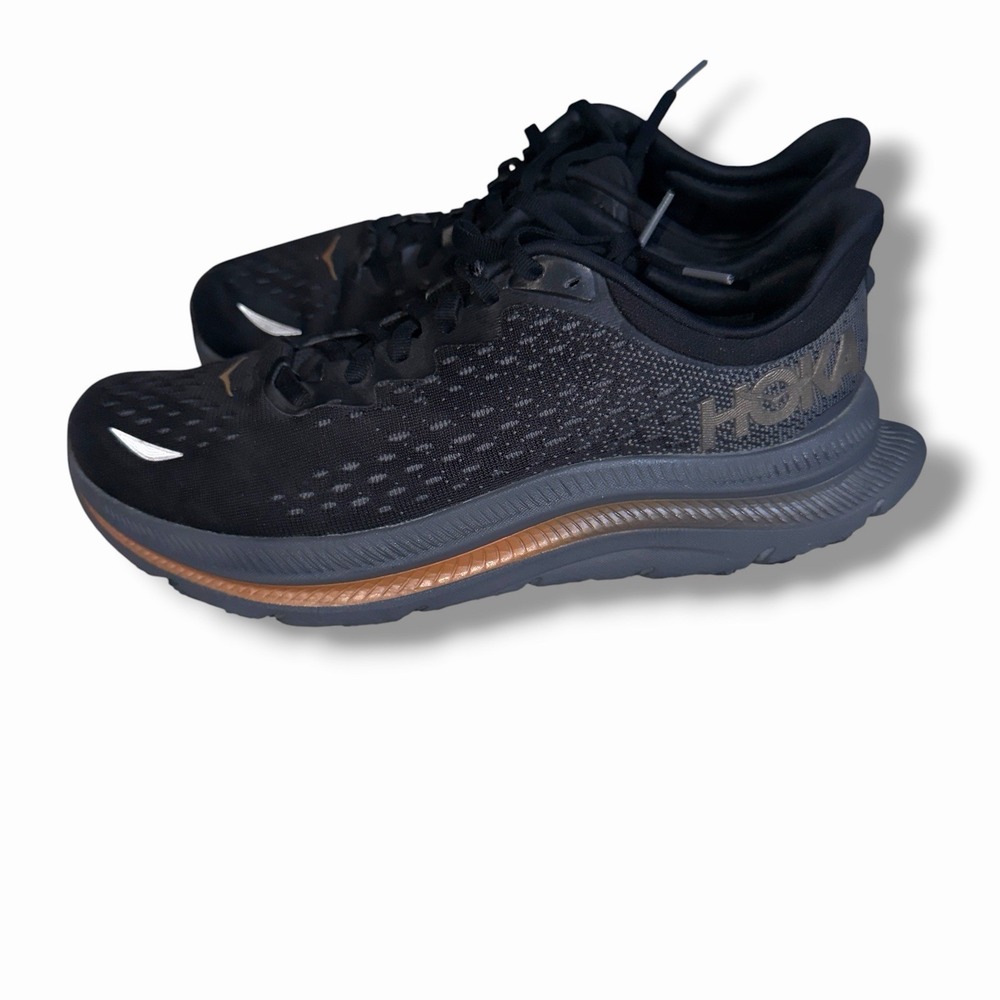 Hoka One One Kawana Running Sneaker Shoes Women Size 9 B Black Bronze Low Lace